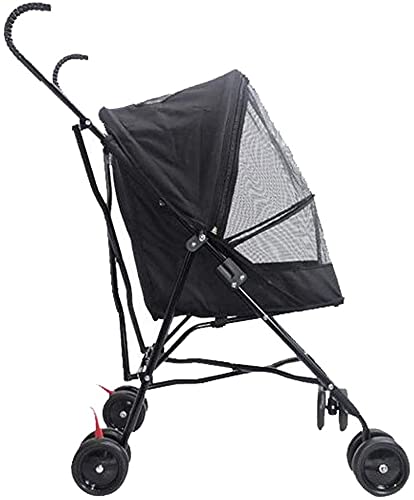 WXFCAS Carretilla de mascotas for gatos Perros de viaje Cochecito de viaje Dog Cat Gato Viaje Carrito plegable Carrito Portátil PRAM COCH CUCHE GRANDE ESPACIO Asiento de la lluvia 4 ruedas - 40 * 29 *