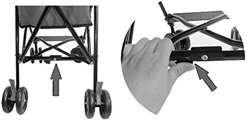 WXFCAS Carretilla de mascotas for gatos Perros de viaje Cochecito de viaje Dog Cat Gato Viaje Carrito plegable Carrito Portátil PRAM COCH CUCHE GRANDE ESPACIO Asiento de la lluvia 4 ruedas - 40 * 29 *