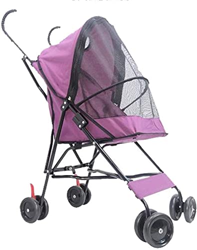 WXFCAS Carretilla de mascotas for gatos Perros de viaje Cochecito de viaje Dog Cat Gato Viaje Carrito plegable Carrito Portátil PRAM COCH CUCHE GRANDE ESPACIO Asiento de la lluvia 4 ruedas - 40 * 29 *
