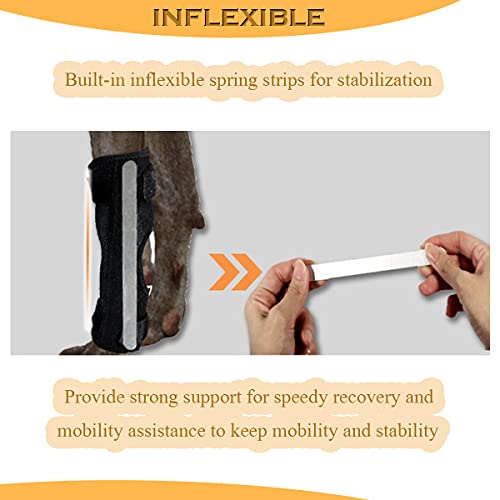 WXFEXIA Hock Brace para perro para pierna trasera, envoltura canina protege heridas, soporte para correr, esguinces, artritis (tira de metal inflexible, M)
