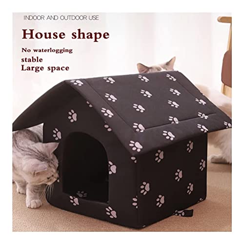 W&Y-YWSH Ropa Gato Casa de Gato for Gatos al Aire Libre en Invierno, Invierno cálido Spray Gatos Refugio, Cabina de Tiendas de Gato Plegable a Prueba de Intemperie a Prueba de Intemperie (L, Verde)