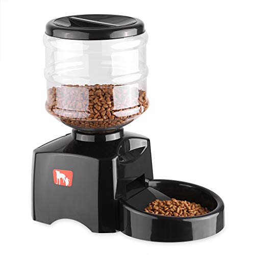 WYH Gato Comedero Alimentador automático del Animal doméstico for el Perro Gato eléctrico seco Triturador Cuenco Plato con el Temporizador de grabación de Voz Cuenco Comedero