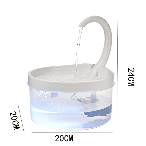 WYHHH Fuente de Agua para Gatos para Beber, Súper Silenciosa Fuente para Perros 2L Fuente de Agua para Mascotas para Gatos Automática con Agua Nivel LED Indicadora