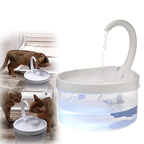WYHHH Fuente de Agua para Gatos para Beber, Súper Silenciosa Fuente para Perros 2L Fuente de Agua para Mascotas para Gatos Automática con Agua Nivel LED Indicadora