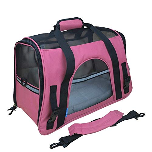 WYJW Transportín de Viaje para Mascotas para Gatos, Perros Puppy Comfort Bolsa para Mascotas Plegable portátil Aprobado por la aerolínea Rosa para Salir (Color: Rosa, Tamaño: Pequeño Gr