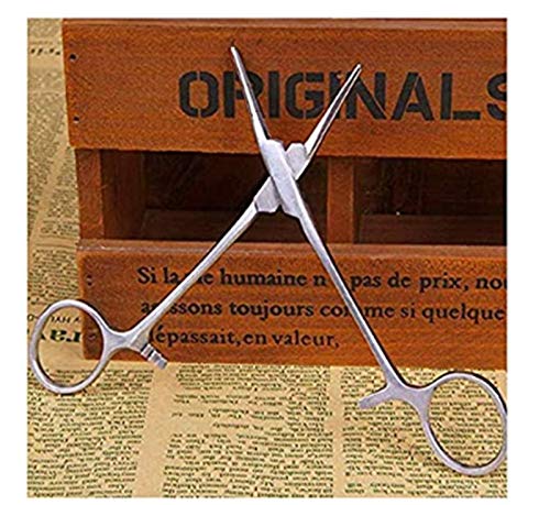 WYMAODAN Pinzas hemostáticas, acero inoxidable Perro Gato Mascota Tijeras Oreja Pinza para el cabello Pesca Tijeras Herramientas