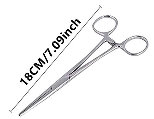WYMAODAN Pinzas hemostáticas, acero inoxidable Perro Gato Mascota Tijeras Oreja Pinza para el cabello Pesca Tijeras Herramientas