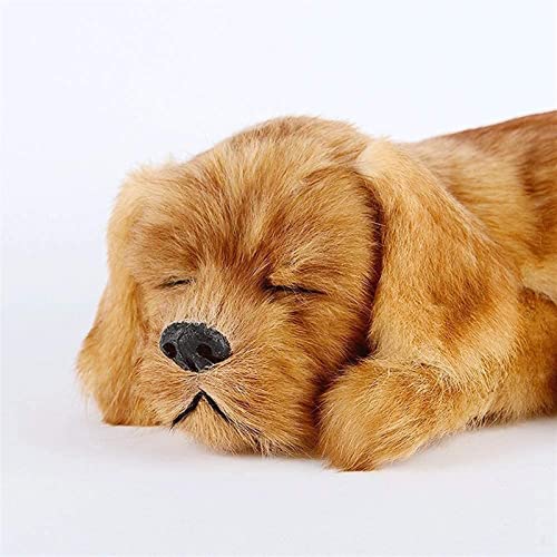 WZLYHD Modelo de Juguete para Perros Estatuillas de Perro Simulación for el Perro for Dormir for Dormir, se Puede Utilizar for la decoración de Escritorio y la decoración del hogar. (Color : Yellow)