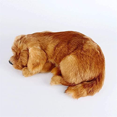 WZLYHD Modelo de Juguete para Perros Estatuillas de Perro Simulación for el Perro for Dormir for Dormir, se Puede Utilizar for la decoración de Escritorio y la decoración del hogar. (Color : Yellow)