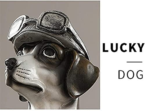 WZLYHD Modelo de Juguete para Perros Estatuillas de Perros Simulación Lucky Gentleman Ornamentos for Perros Resina Material artesanía, for gabinete de Vino Sala de Estar Decoración de Entrada
