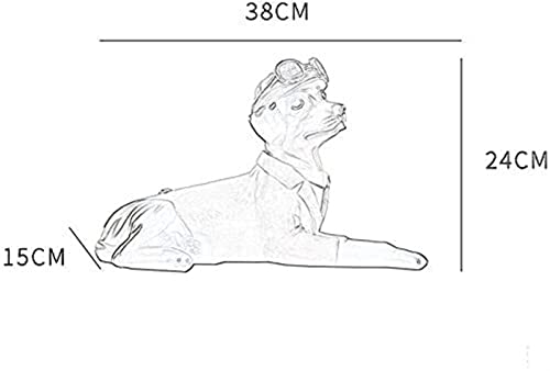 WZLYHD Modelo de Juguete para Perros Estatuillas de Perros Simulación Lucky Gentleman Ornamentos for Perros Resina Material artesanía, for gabinete de Vino Sala de Estar Decoración de Entrada