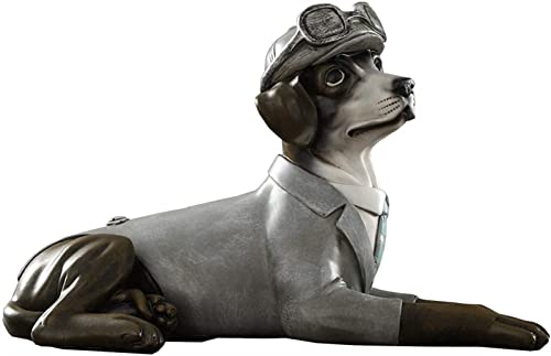 WZLYHD Modelo de Juguete para Perros Estatuillas de Perros Simulación Lucky Gentleman Ornamentos for Perros Resina Material artesanía, for gabinete de Vino Sala de Estar Decoración de Entrada