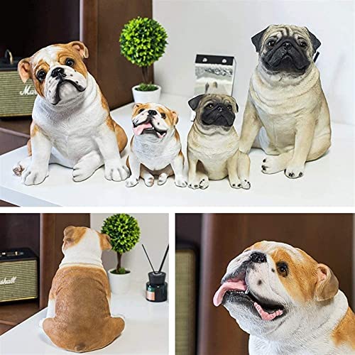 WZLYHD Modelo de Juguete para Perros Estatuillas for Perros Simulación Pug Dog Bulldog Perro Modelo Decoración de Escritorio Decoración del hogar (Size : 31x25x30cm)