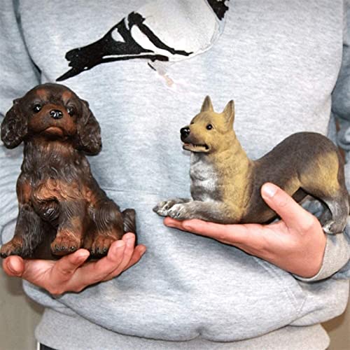 WZLYHD Modelo de Juguete para Perros Figuras for Perros 23 cm Simulación Pastor alemán Perro Mentira Prone Position Material de Arena púrpura, Decoración de Escritorio (Size : 23cm)