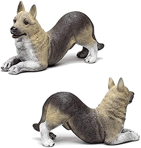 WZLYHD Modelo de Juguete para Perros Figuras for Perros 23 cm Simulación Pastor alemán Perro Mentira Prone Position Material de Arena púrpura, Decoración de Escritorio (Size : 23cm)