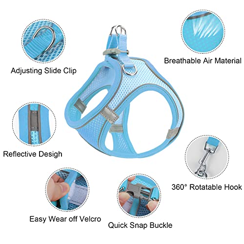 Xcsaide Arnés y Correa para Gatos, Arnés para Gatos a Prueba de Escapes, Arnés para Gatos Suave y Ajustable con Tiras Teflectantes para Perros para Gatitos, Cachorros (L)