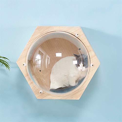 XIANGE100-SHOP Arbol Rascador Gatos Gato montado en la Pared Marco de Gato Árbol de Gato de Madera Gato de Madera Play Casa Cave Gatito Juguete Cama DIY Muebles para Mascotas Marrón (Color : A)