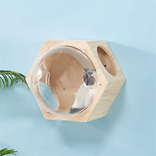 XIANGE100-SHOP Arbol Rascador Gatos Gato montado en la Pared Marco de Gato Árbol de Gato de Madera Gato de Madera Play Casa Cave Gatito Juguete Cama DIY Muebles para Mascotas Marrón (Color : A)