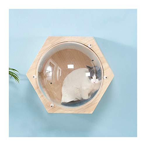 XIANGE100-SHOP Arbol Rascador Gatos Gato montado en la Pared Marco de Gato Árbol de Gato de Madera Gato de Madera Play Casa Cave Gatito Juguete Cama DIY Muebles para Mascotas Marrón (Color : A)