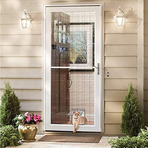 Xiao Puerta para Perros Gatos Puerta Mosquitera para Mascotas Gatera Gatos Cerradura Automática Puerta Magnética para Gato Gatito Perro Perrito Mascotas Seguridad,A,24cm*29cm