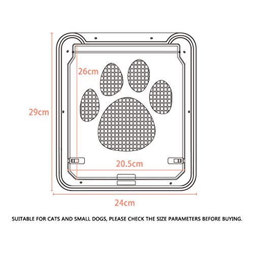 Xiao Puerta para Perros Gatos Puerta Mosquitera para Mascotas Gatera Gatos Cerradura Automática Puerta Magnética para Gato Gatito Perro Perrito Mascotas Seguridad,A,24cm*29cm