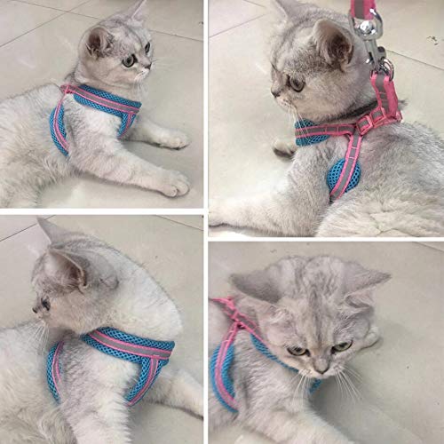 XIAOJIA Perro Gato Arnés Chaleco Reflectante Malla Transpirable Productos para Mascotas Perros Correa Arnés Collar Ajustable Cachorro Perro pequeño Noche Ing-Chocolate, S
