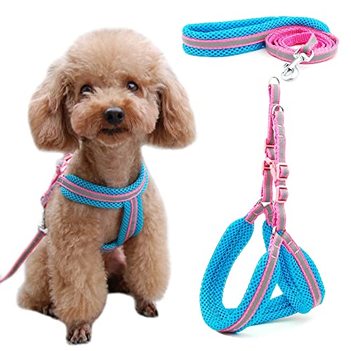 XIAOJIA Perro Gato Arnés Chaleco Reflectante Malla Transpirable Productos para Mascotas Perros Correa Arnés Collar Ajustable Cachorro Perro pequeño Noche Ing-Chocolate, S