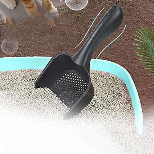 xiaoruiarui Catarata de Gatos Scoop con pequeños Agujeros Suaves Nonk Bottom Cat Litter Scooper Black Cat Litter Scoop