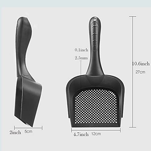 xiaoruiarui Catarata de Gatos Scoop con pequeños Agujeros Suaves Nonk Bottom Cat Litter Scooper Black Cat Litter Scoop