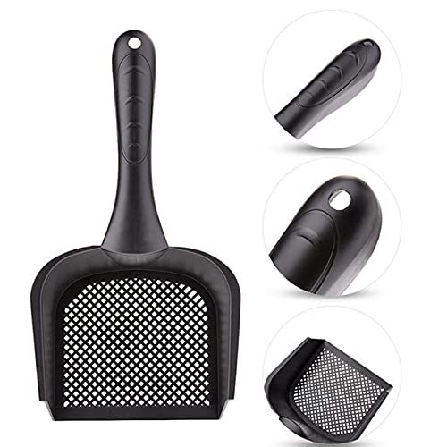 xiaoruiarui Catarata de Gatos Scoop con pequeños Agujeros Suaves Nonk Bottom Cat Litter Scooper Black Cat Litter Scoop