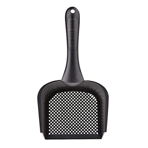 xiaoruiarui Catarata de Gatos Scoop con pequeños Agujeros Suaves Nonk Bottom Cat Litter Scooper Black Cat Litter Scoop