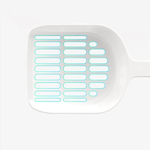 xiaoruiarui Conjunto con una Pala de Doble Uso del Gato de la Pala Scooper asa con el Agujero de gradiente Inclinado Distancia de la Distancia Blanco Plus Powder Cat Litter Scooper