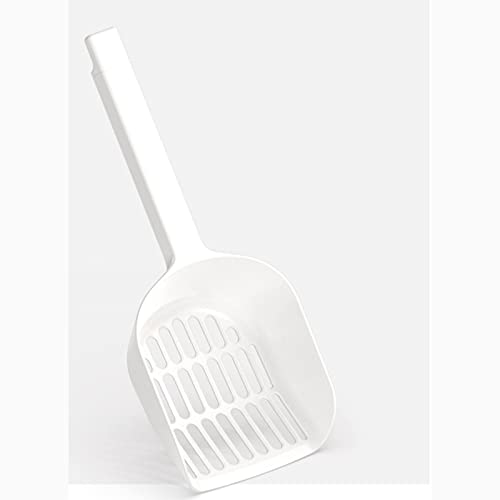 xiaoruiarui Conjunto con una Pala de Doble Uso del Gato de la Pala Scooper asa con el Agujero de gradiente Inclinado Distancia de la Distancia Blanco Plus Powder Cat Litter Scooper