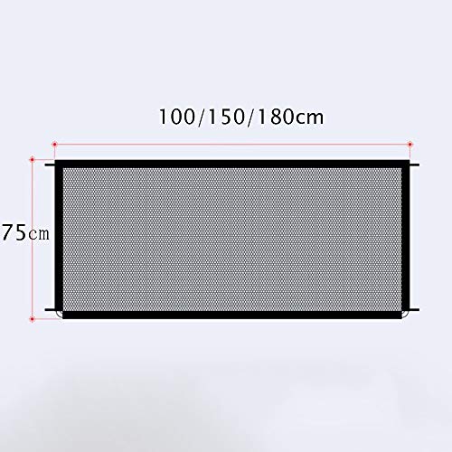 XIAOYAN- Perro Deflector de Puerta de la Puerta Dormitorio Aislamiento Interior Pet Barrier Balcón Valla Anti-Escape de Corte Libre (Color : Black, Size : 150×75cm)