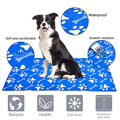 XIAPIA Alfombrilla Refrigerante Perros/Gatos, Manta de Refrigeración para Mascotas Grandes Medianos, Alfombra Refrescante Colchoneta Cama Gato Frio Animales Colchon Mascotas para Verano, 70x120cm, XL