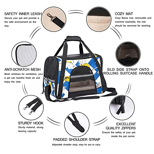 Xingruyun Bolsa de Transporte para Mascotas Tucanes Piña Transportín Perro Gato Transpirable Bolsa para Mascotas con Correa 43x26x30 cm