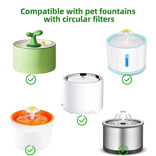 Xingsky 8 Piezas Filtros Fuente Gatos, Filtros de Repuesto para Mascotas, 1.6-2.4L Filtro de Carbón para Gatos, Filtro de Algodón, Filtro de Fuente para Gatos con Resina de Intercambio Iónico