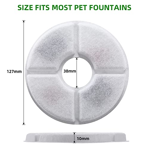 Xingsky 8 Piezas Filtros Fuente Gatos, Filtros de Repuesto para Mascotas, 1.6-2.4L Filtro de Carbón para Gatos, Filtro de Algodón, Filtro de Fuente para Gatos con Resina de Intercambio Iónico
