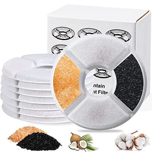 Xingsky 8 Piezas Filtros Fuente Gatos, Filtros de Repuesto para Mascotas, 1.6-2.4L Filtro de Carbón para Gatos, Filtro de Algodón, Filtro de Fuente para Gatos con Resina de Intercambio Iónico