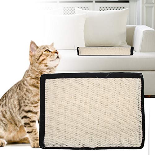XINL Tablero rascador, cojín rascador de sisal para sofá, Natural para Muebles, protección para la mayoría de Las Personas(White)