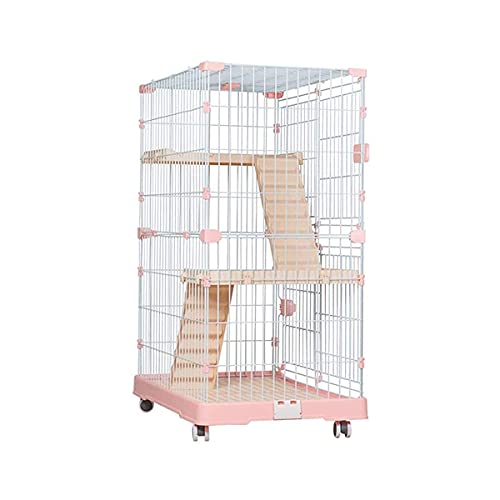 XINTONGSPP Jaula de Mascotas, Caja DE Cat Cage Interior con Puerta Gater DIY COMPARTAMENTO Gater Gater Gater Villa Caja,Rosado,82cm * 52cm * 160cm