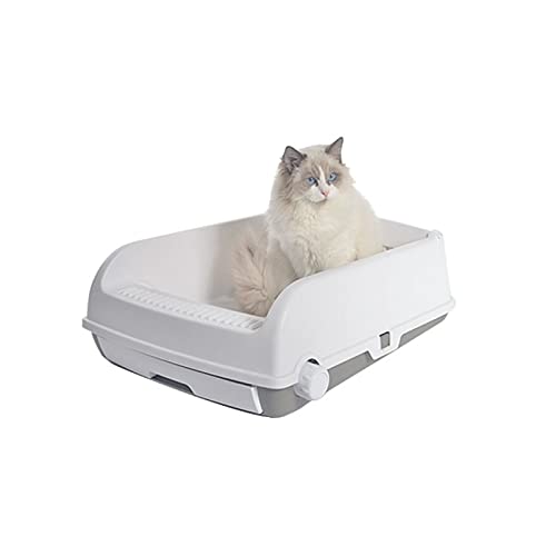 xinxinchaoshi Caja de Arena Caja de Arena de Gato Perezoso Sencillo Caja semicerrada y fácil de Limpiar el Inodoro de Gato Splash y Desodorante para Gatos Menores de 20 kg Arenero Gatos