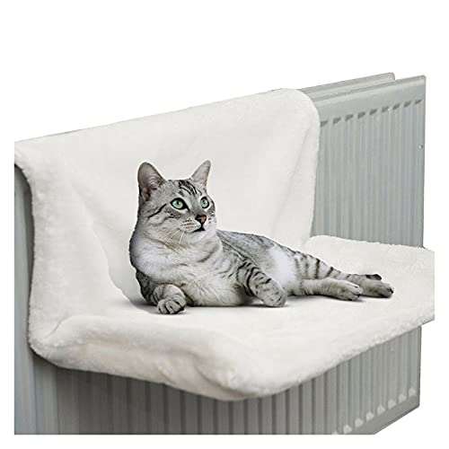 xinxinchaoshi Hamaca Mascota Mascota Gato Animal hammack radiador Cama Colgando Invierno cálido vellón Canasta hambols Metal Hierro Marco Dormir Cama para Gatos Hamaca de Gato (Color : Black)