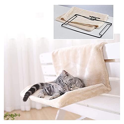 xinxinchaoshi Hamaca Mascota Mascota Gato Animal hammack radiador Cama Colgando Invierno cálido vellón Canasta hambols Metal Hierro Marco Dormir Cama para Gatos Hamaca de Gato (Color : Black)