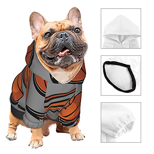 XIWEB Sudadera con capucha para mascotas de baloncesto, transpirable, no es fácil de hacer bolitas, deportes, pelota de gatos y perros, animales, ropa de L
