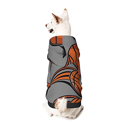 XIWEB Sudadera con capucha para mascotas de baloncesto, transpirable, no es fácil de hacer bolitas, deportes, pelota de gatos y perros, animales, ropa de L