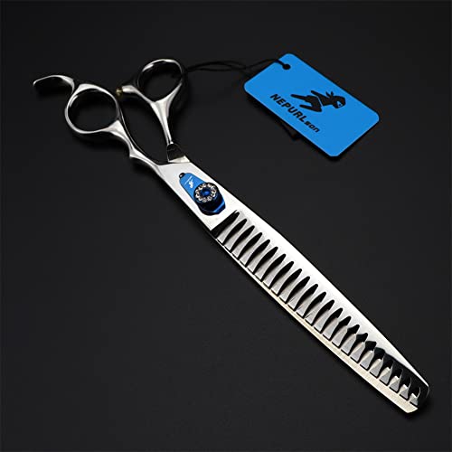 XJST 8.0 Pulgadas para Adelgazar Las Tijeras De Adelgazamiento del Cabello, Deshidratar Y Asaltarias con Cuchillas De Acero Inoxidable Dentadas, para Perros Gatos,F