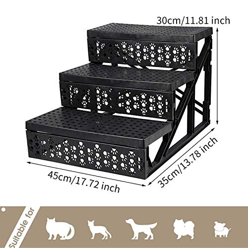 XJZKA Peldaños de Escalera para Mascotas para Perros y Gatos, portátil, peldaño de Alfombra Lavable extraíble, Montaje de Escalera de Tres Pisos Desmontable, peldaños de Perro/Amarillo