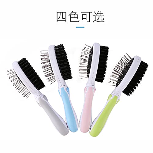 XKUN Cepillo para Perros Pet Doble Los Pincular Pinculo Perro Cat Cat Cat Met Cara Mayor Herramienta para Pieza De Pequeño para Pierdos Pelo Largo Y Corto Pelo-E,S19Cm