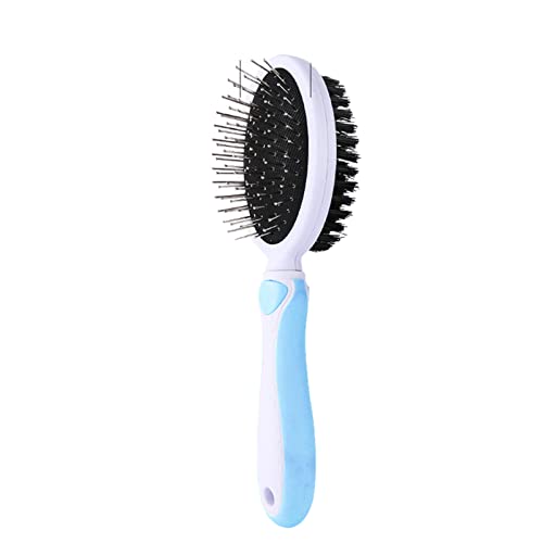 XKUN Cepillo para Perros Pet Doble Los Pincular Pinculo Perro Cat Cat Cat Met Cara Mayor Herramienta para Pieza De Pequeño para Pierdos Pelo Largo Y Corto Pelo-E,S19Cm
